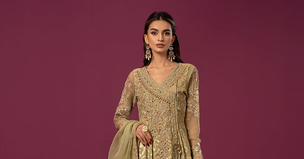 Maria B Luxury Formal Angrakha Trousers Pakistani Party Dress Online