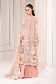 Maria B Pakistani Party Dress in Peach Kameez Trouser Style