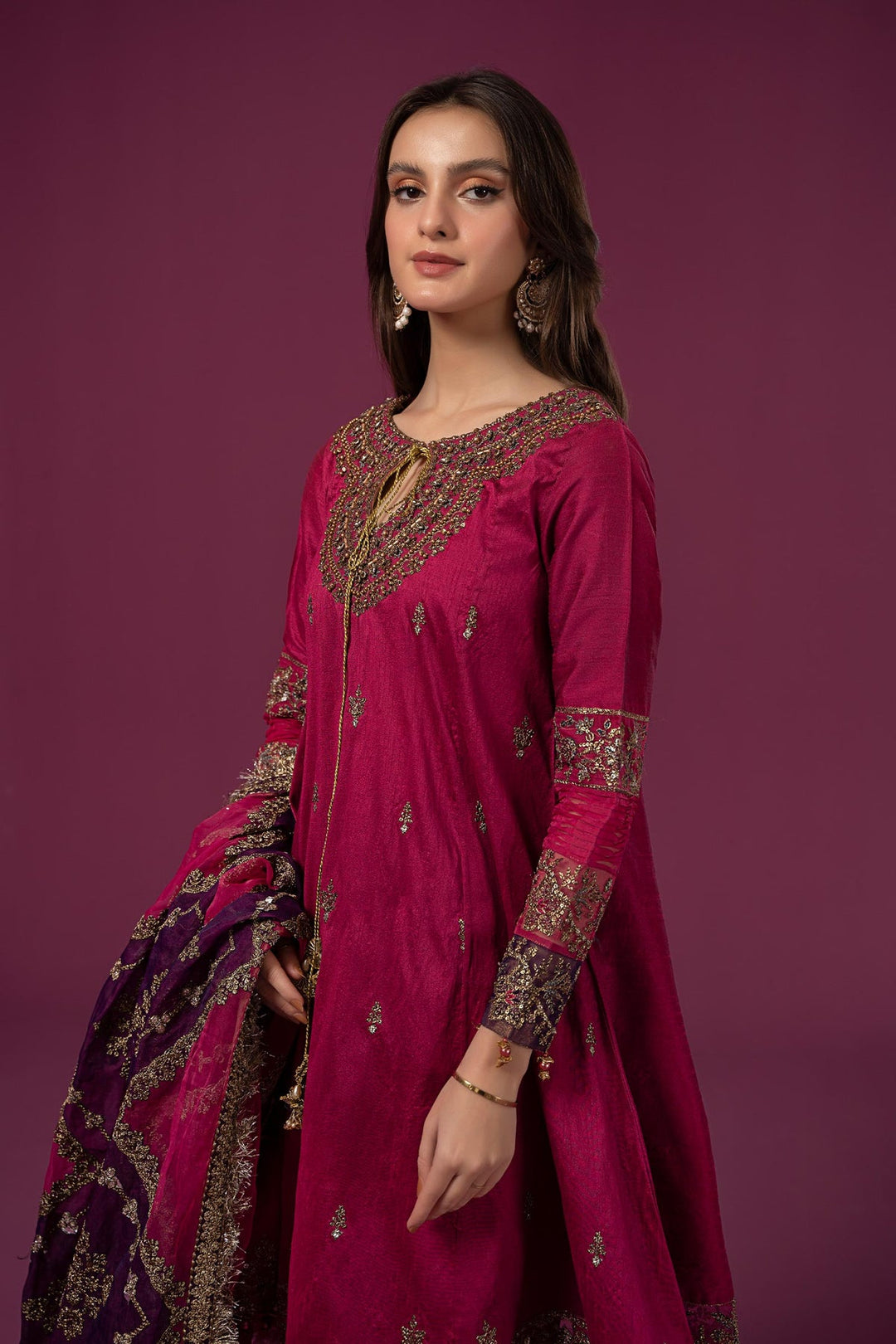 Maria B Raw Silk Salwar Kameez Pakistani Party Dress Online