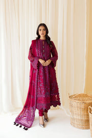 Maroon Embroidered Pakistani Salwar Kameez with Magenta Contrast