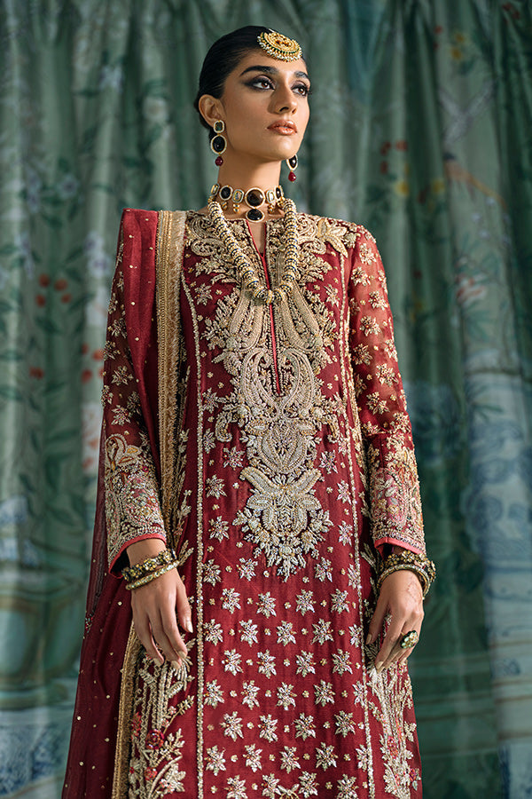 Maroon Kameez Trouser Dupatta Pakistani Wedding Dress Online