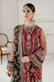 Maroon Red Kameez Trouser Style Pakistani Wedding Dress