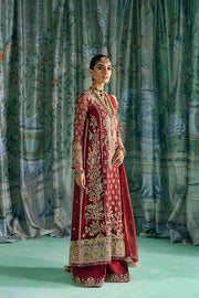 Maroon Kameez Trouser and Dupatta Pakistani Wedding Dress