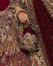 Maroon Long Kameez Lehenga 