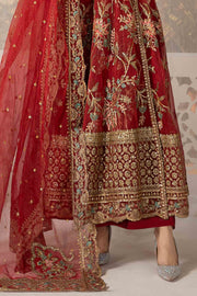 Maroon Shade Maria B Luxury Formal Pakistani Party Dress 2024