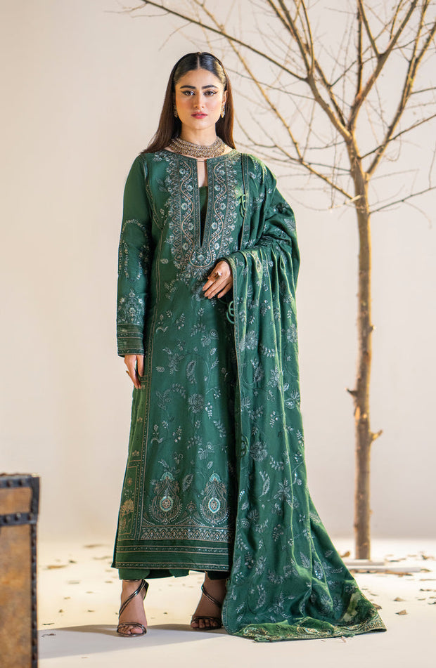 Mehndi Green Embroidered Pakistani Salwar Kameez Style Suit