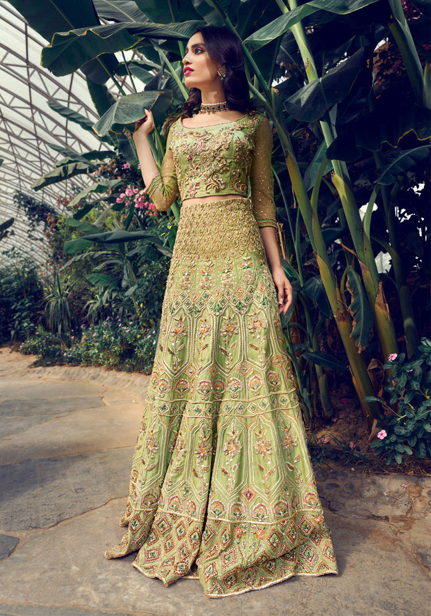 Elegant Pakistani Designer Bridal Dress in Rich Red Silk