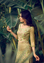Elegant Pakistani Designer Bridal Dress in Rich Red Silk