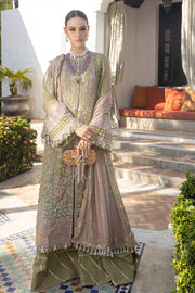Mendi Green Embellished Open shirt Sharara Pakistani Wedding Dress