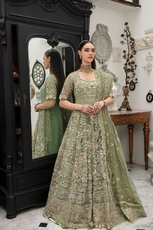 Mint Green Embellished Pakistani Wedding Dress Pishwas Nameera by Farooq Mint Green Embellished Pakistani Wedding Dress Pishwas Nameera by Farooq