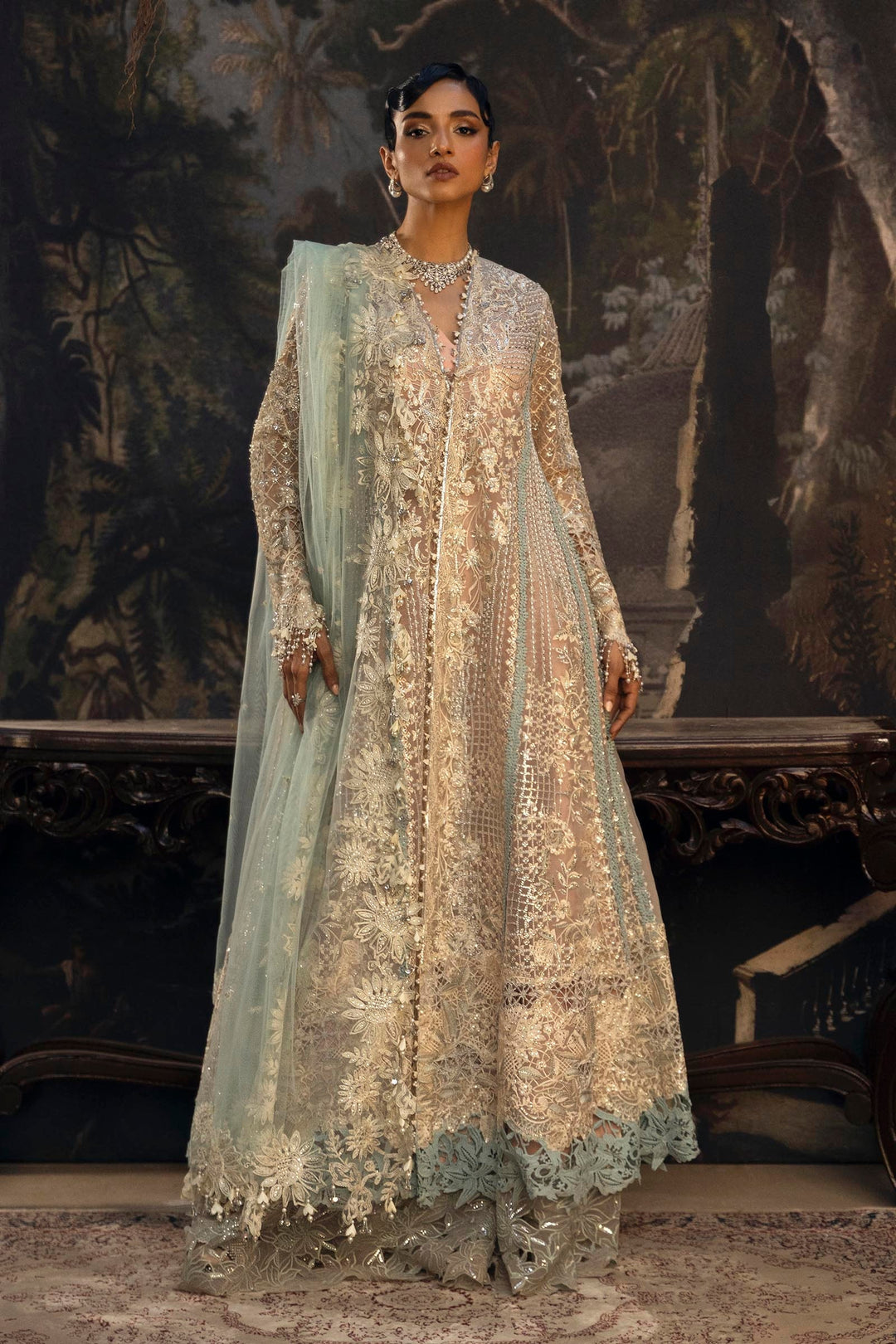 Mint Whisper Pakistani Party Dress