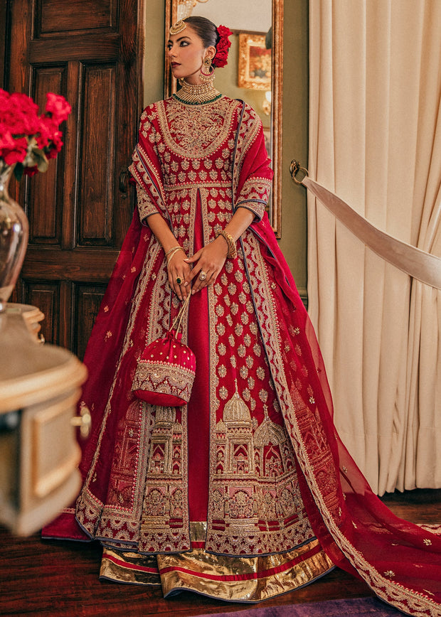 Muglia Designed Royal Embellished Farshi Lehenga Pakistani Wedding Dress
