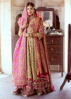 Multi Embroidered Huge Flare Pishwas Pakistani Wedding Dress