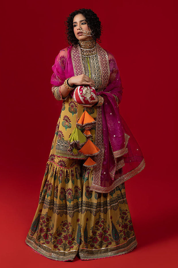 Mustard Gharara Kameez for Pakistani