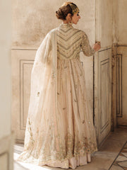 Pakistani Bridal Dress in Vanilla Organza with Lehenga