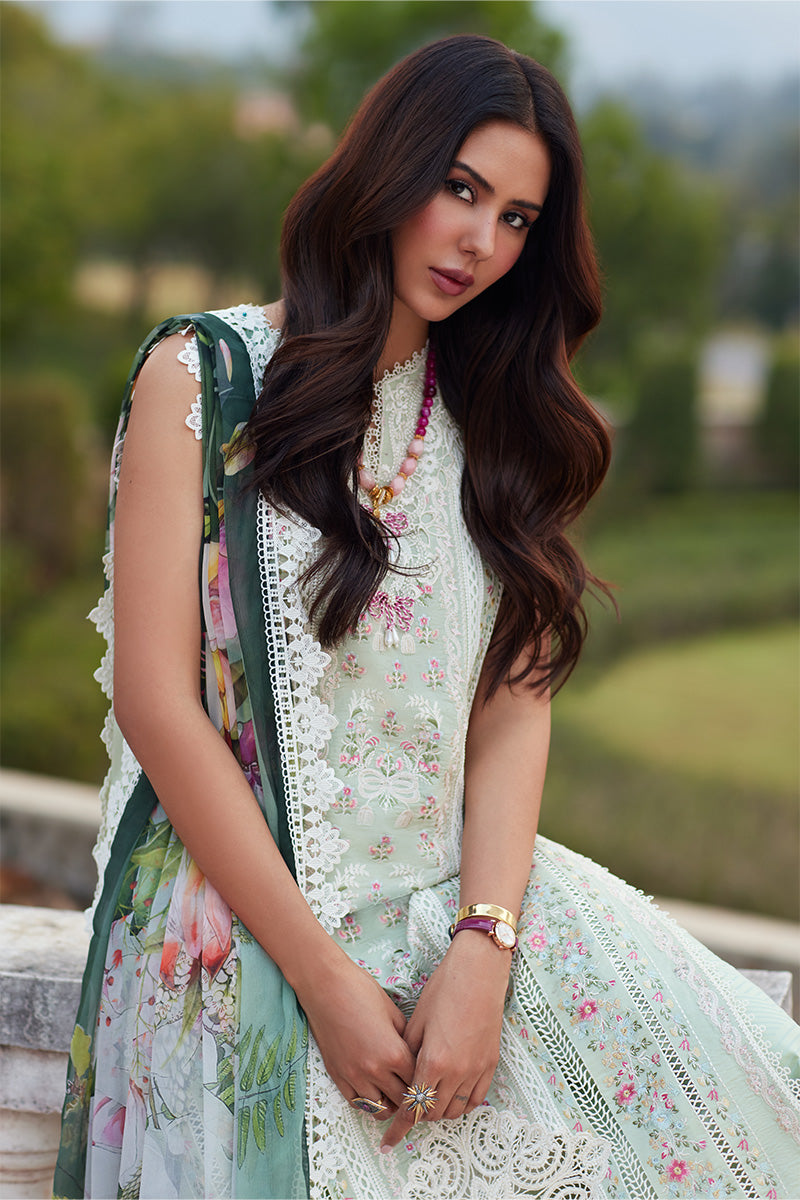 New Alluring Mint Green Shade Embroidered Pakistani Salwar Kameez 2024