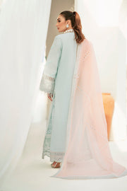 New Aqua Blue Embroidered Pakistani Salwar Kameez with Dupatta Dress 2023