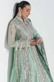 New Aqua Blue Heavily Embellished Pakistani Pishwas Lehenga Wedding Wear 2023