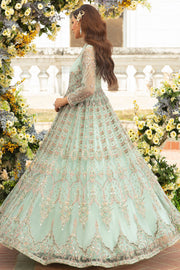 New Aqua Blue Heavily Embellished Pishwas Frock Pakistani Wedding Dress 2023