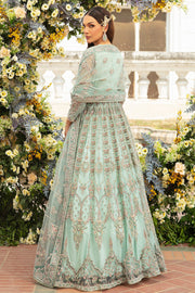 New Aqua Blue Heavily Embellished Pishwas Frock Pakistani Wedding Dress