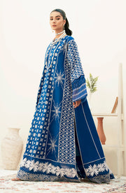 New Azure Blue Embroidered Pakistani Salwar Kameez Dupatta Salwar Suit 2023