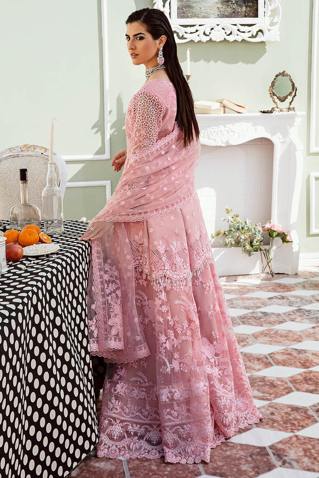 New Baby Pink Heavily Embellished Kameez Gharara Pakistani Wedding Dress