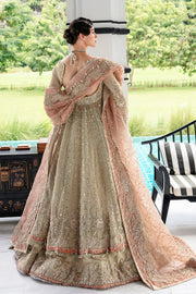 New Beige Peach Luxury Pakistani Wedding Dress in Pishwas Lehenga Style