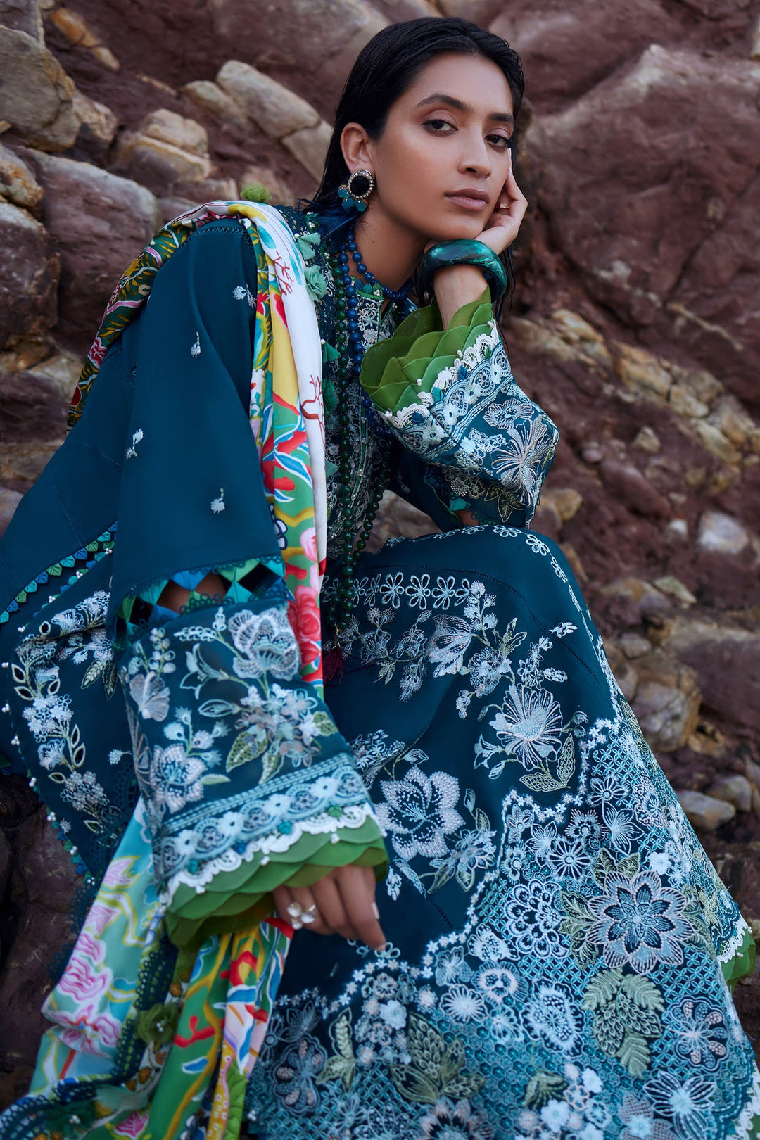 New Berry Blue Embroidered Pakistani Salwar Kameez Dupatta Salwar Suit