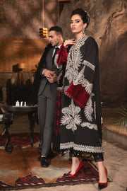 New Black and Maroon Embroidered Pakistani Salwar Kameez with Dupatta