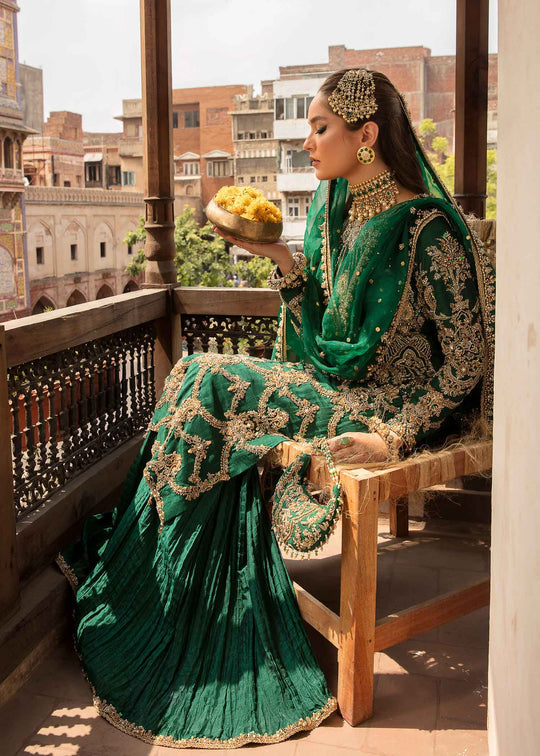Bottle Green Pakistani Wedding Dress Kameez Sharara CUSTOM Bottle Green Pakistani Wedding Dress Kameez Sharara CUSTOM