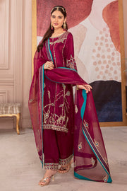 New Burgundy Pink Embroidered Pakistani Salwar Kameez with Dupatta