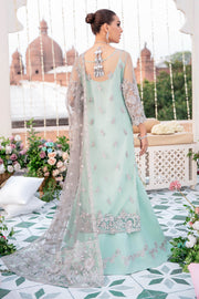 New Celeste Blue Heavily Embroidered Traditional Pakistani Kameez Salwar Suit 2023