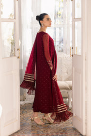 New Chiffon Embroidered Maroon Shade Pakistani Salwar Kameez Suit