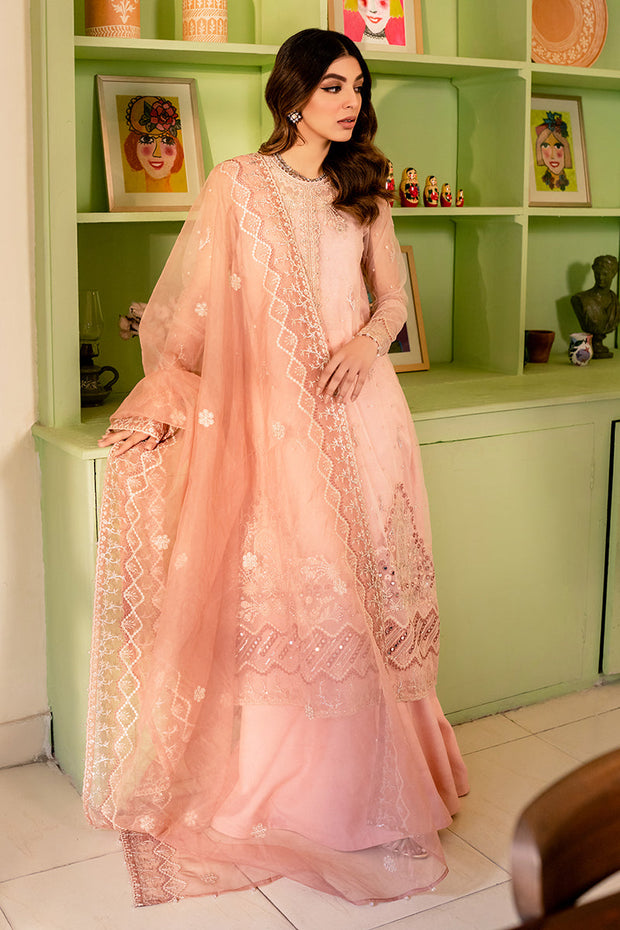 New Classic Baby Pink Embroidered Pakistani Salwar Kameez Party Dress