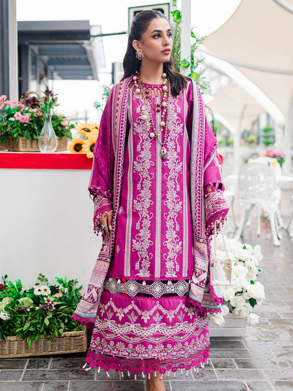 New Classic Magenta Embroidered Pakistani Salwar Kameez Dupatta Salwar Suit 2023
