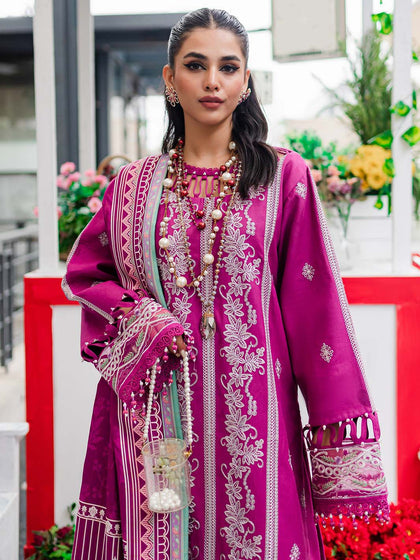 New Classic Magenta Embroidered Pakistani Salwar Kameez Dupatta Salwar Suit