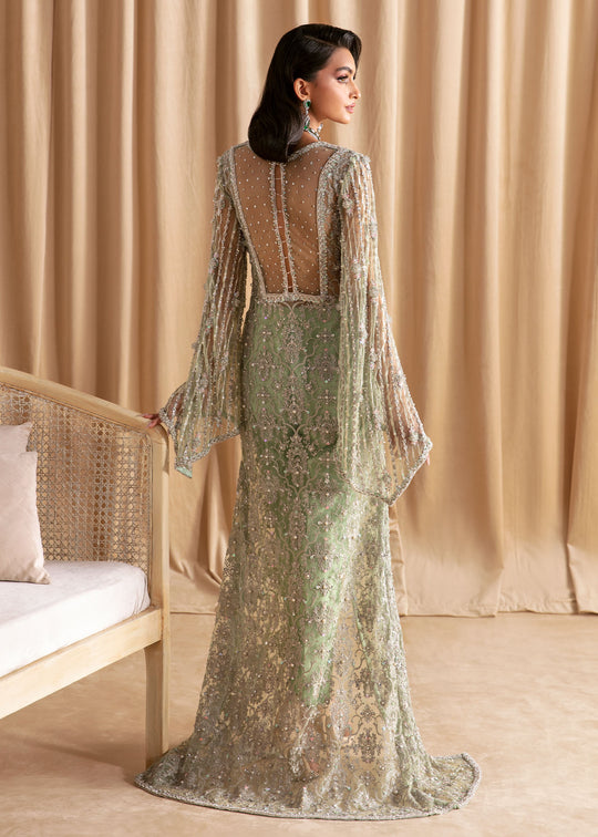 Classic Mint Green Silver Gown Pakistani Wedding Dress SMALL Classic Mint Green Silver Gown Pakistani Wedding Dress SMALL