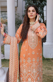 New Classic Orange Embroidered Pakistani Salwar Kameez Party Dress 2023