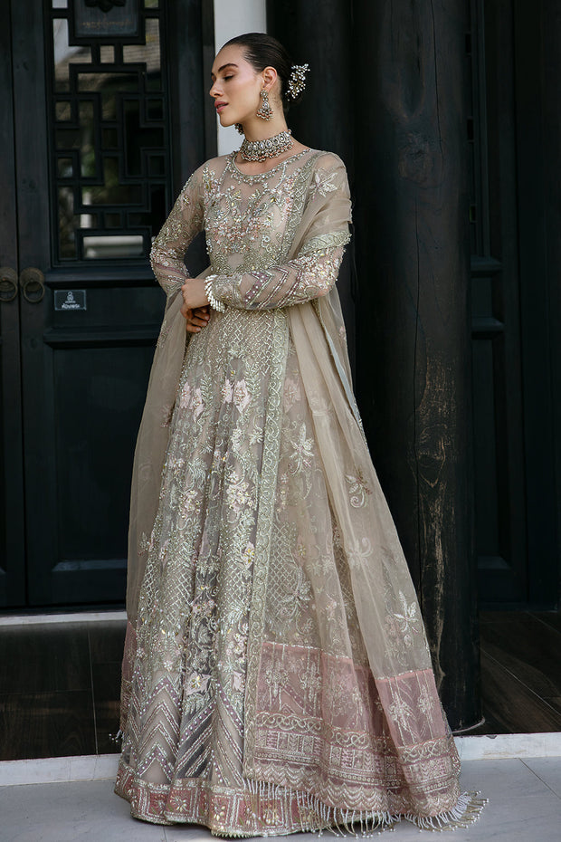 New Classic Pink Embroidered Pakistani Wedding Dress in Pishwas Style