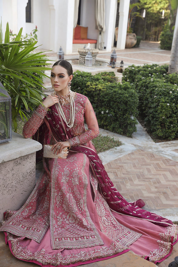 New Classic Rose Pink Kameez Sharara Embroidered Pakistani Wedding Dress 2023