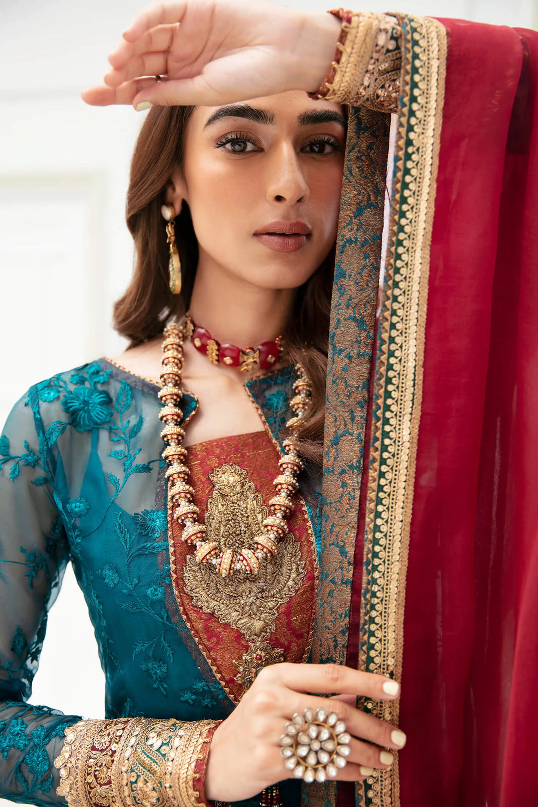 New Classic Teal Green Embroidered Pakistani Salwar Kameez Dupatta Suit 2023