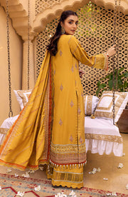 New Classic Yellow Embroidered Pakistani Salwar Kameez Dupatta Party Dress