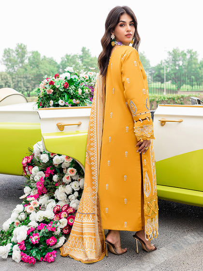 Classic Yellow Pakistani Salwar Kameez Embroidered Suit – Nameera
