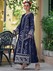 New Dark Blue Embroidered Long Pakistani Salwar Kameez Style Salwar Suit 2023