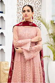 New Dusty Rose Embroidered Pakistani Frock Dupatta Wedding Dress 2023