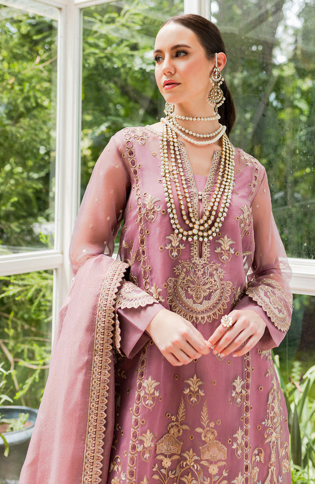 New Dusty Rose Embroidered Pakistani Salwar Kameez Dupatta Salwar Suit