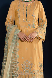New Dusty Yellow Heavily Embellished Pakistani Salwar Kameez Dupatta