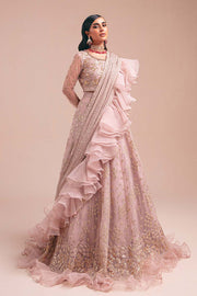New Elegant Baby Pink Embroidered Pakistani Wedding dress Lehenga Choli
