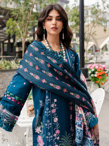 New Elegant Berry Blue Embellished Pakistani Salwar Kameez Dupatta Salwar Suit