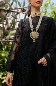 new Elegant Black Embroidered Chiffon Pakistani Salwar Kameez with Dupatta 2023